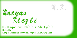 matyas klezli business card